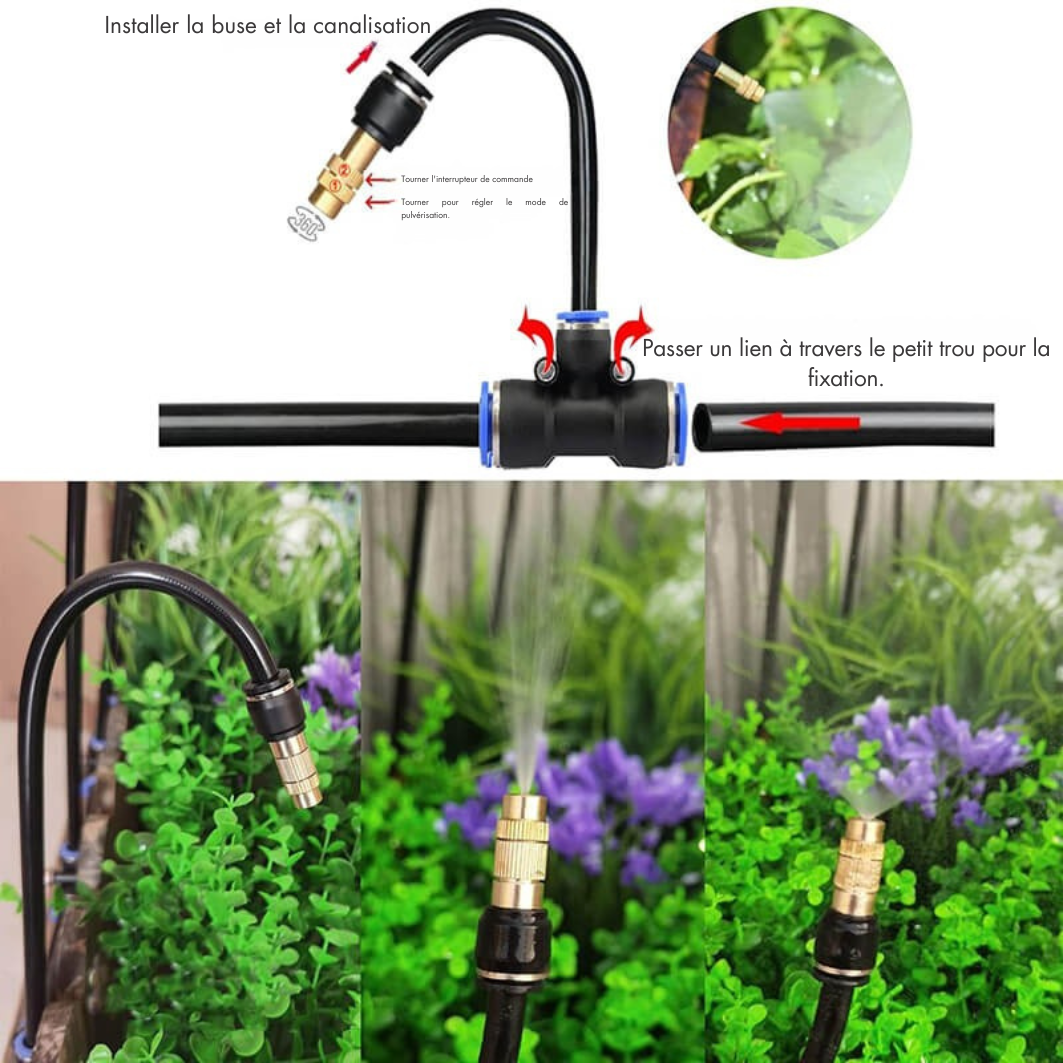 Dripi - Kit d'irrigation goutte à goutte avec tuyau flexible 360°