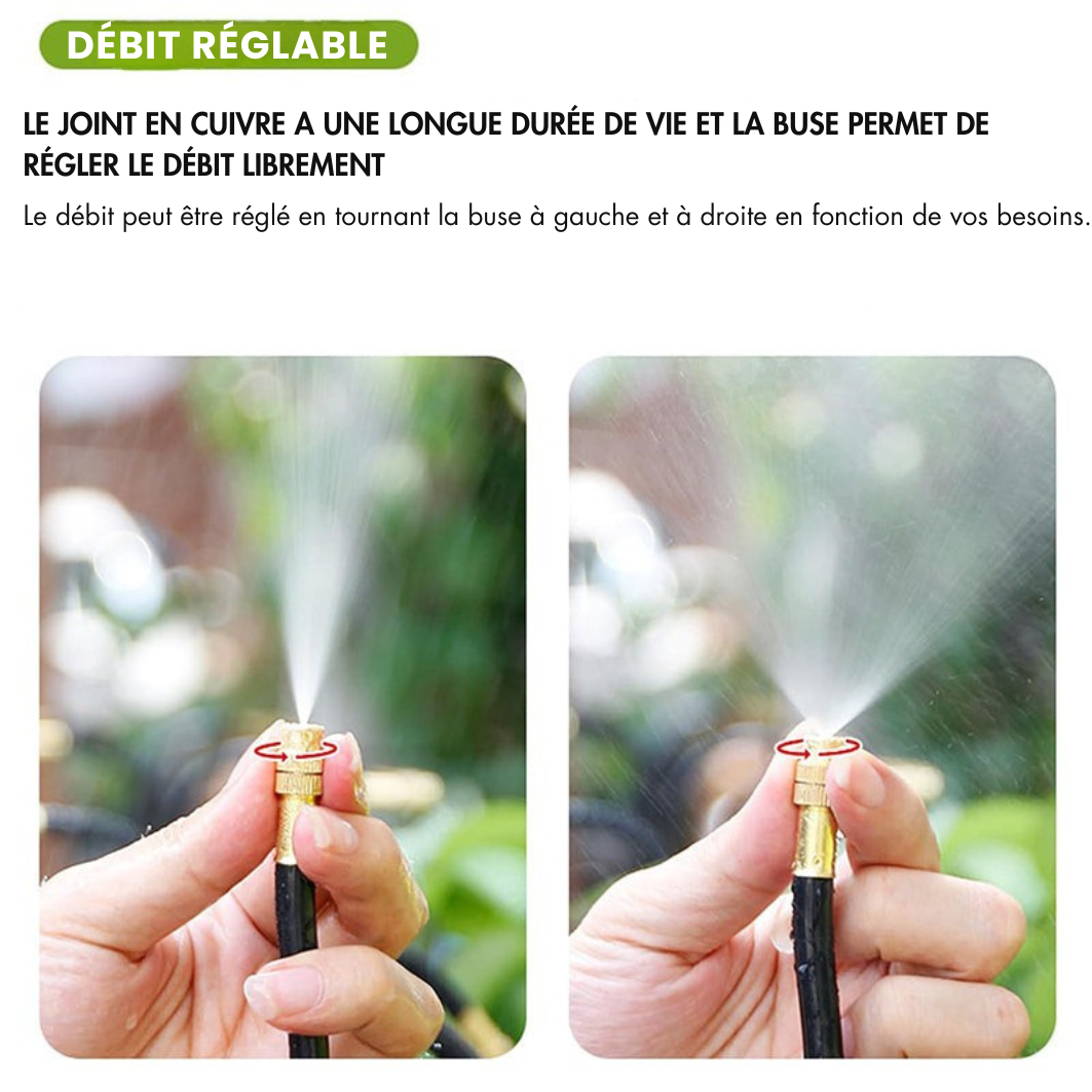 Dripi - Kit d'irrigation goutte à goutte avec tuyau flexible 360°